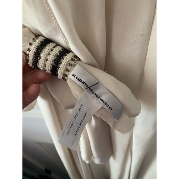 Amanda Wakeley Women Dress 16 Beige  Goddess Dress Wrap Shaw Wedding Elements - Picture 9 of 10